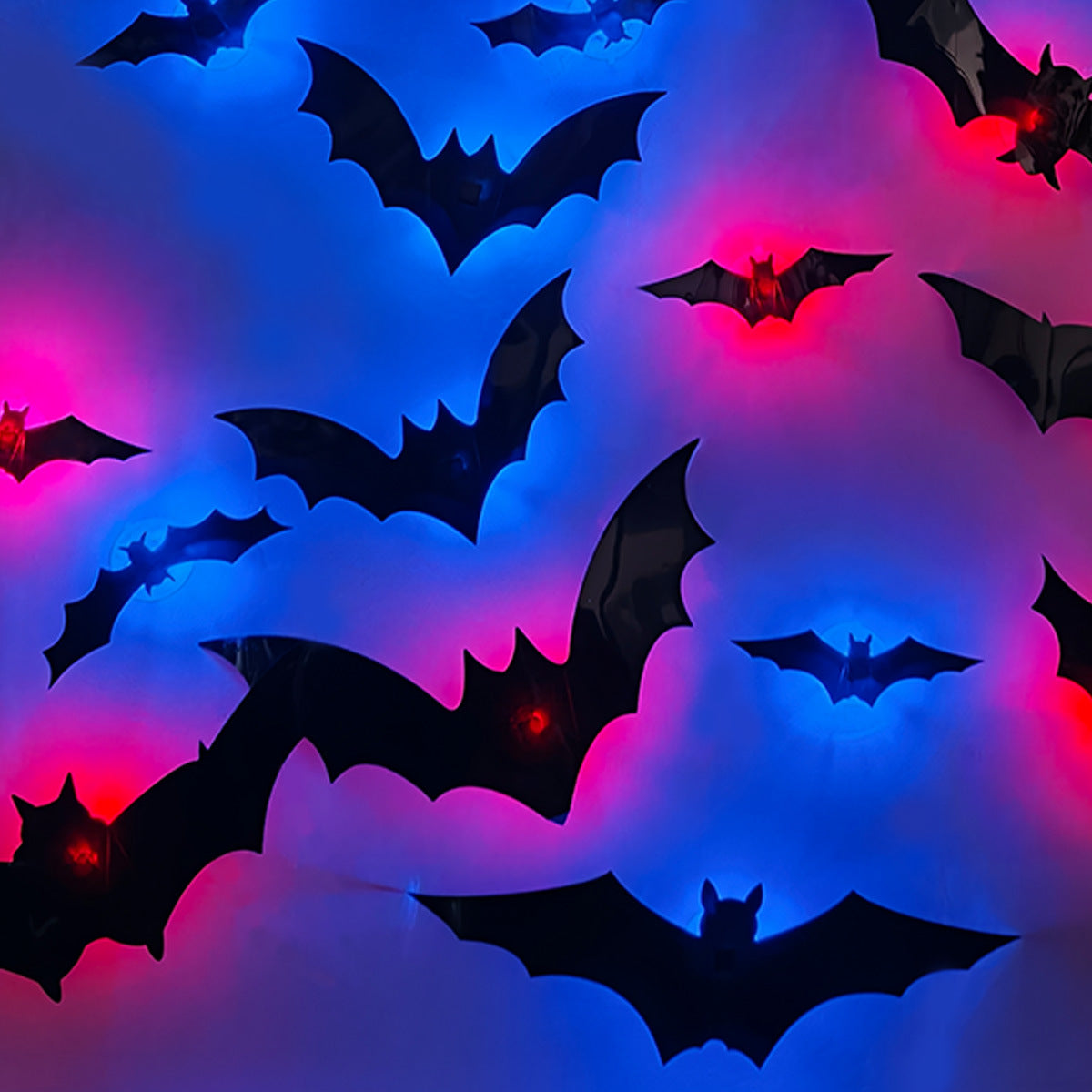 Halloween LED Bat Wall Stickers ? Flashing Glow Bats for Spooky Party Decor